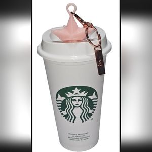 NWT,Starbucks Holiday 2023 Reusable Silicone Hot Cup Lid Stopper Topper Keychain